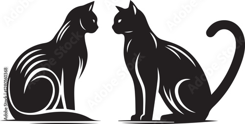 black cat vector illustration