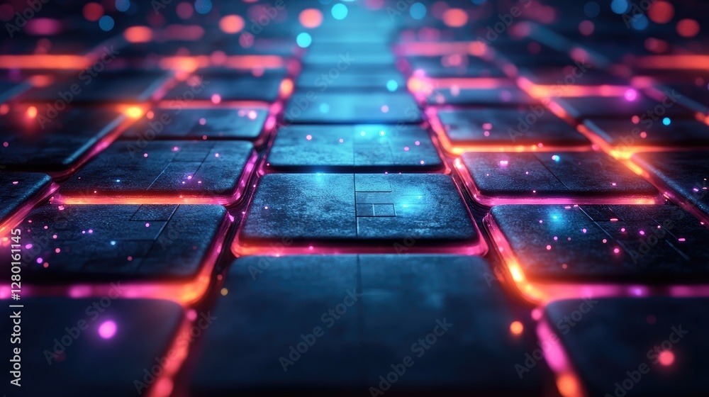 Obraz premium Abstract glowing futuristic grid