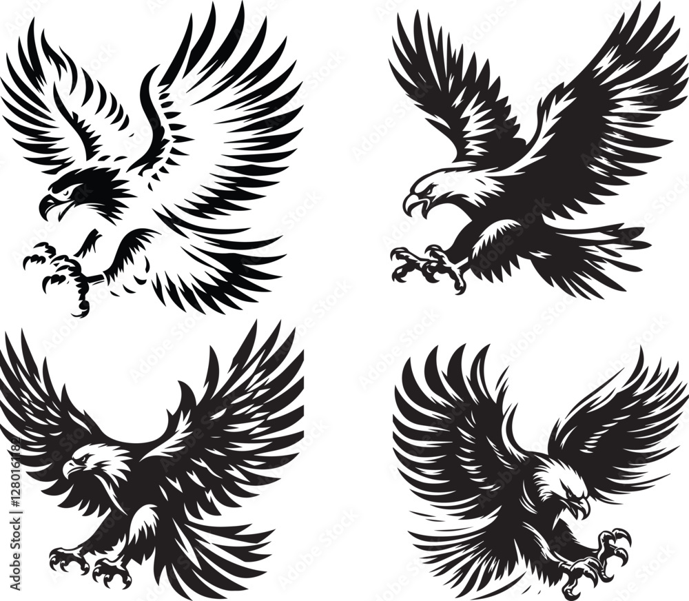 Naklejka premium Eagle Silhouettes collection