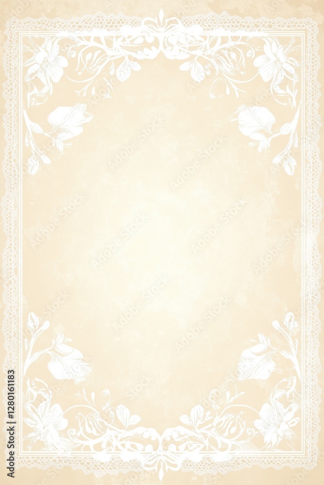 Fototapeta premium Decorative lace border background poster template