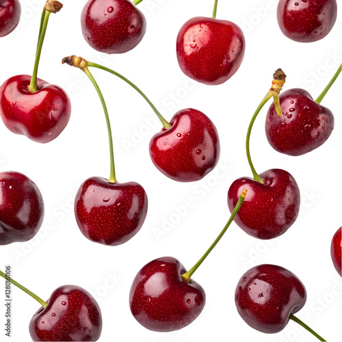 Juicy Cherries: Red Cherry Images & Pictures isolated on transparent background