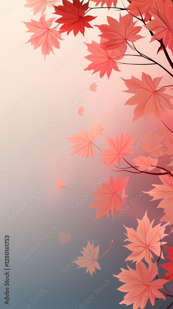 Orange and white maple leaf elements decorative poster background Orange and white maple leaf elements decorative poster background