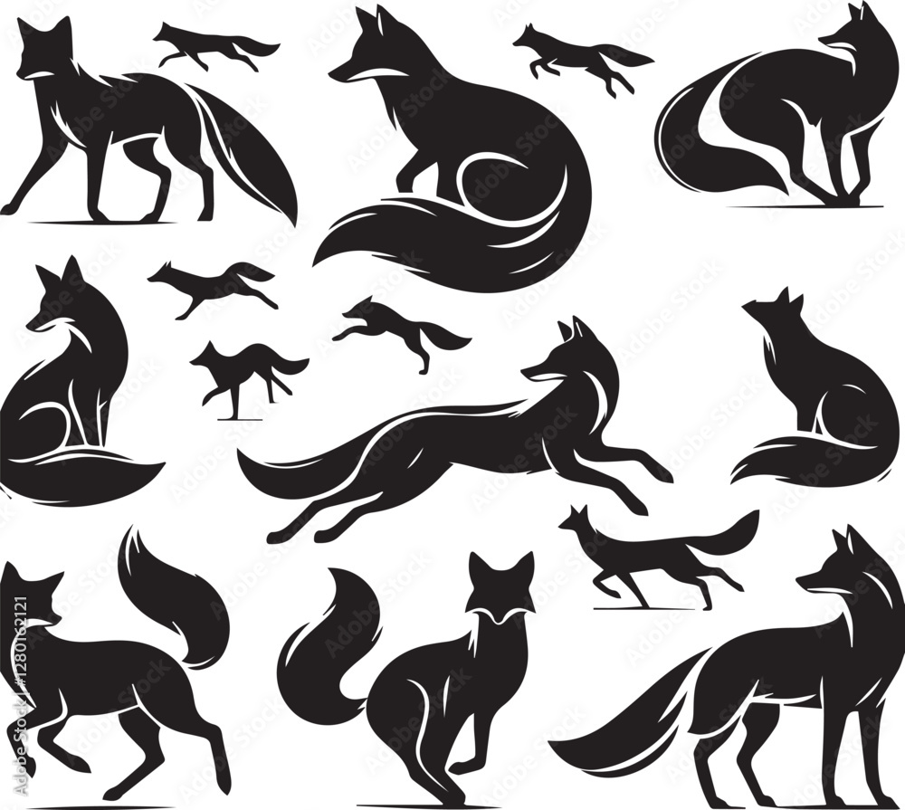 Fototapeta premium Fox Silhouettes Collections