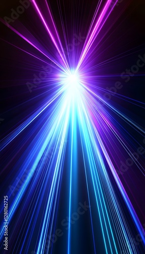A bright neon burst radiating in multiple vibrant color beams