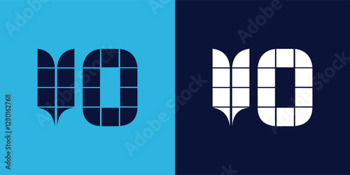 VO logo design with tile shape. Minimalist and modern vector illustration design suitable for business or brand