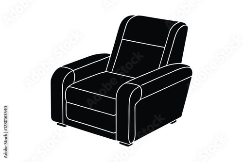 Silhouette of a recliner chair vector art illustration.eps