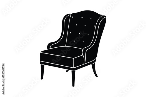 Silhouette of a upholstered chair vector art illustration.eps