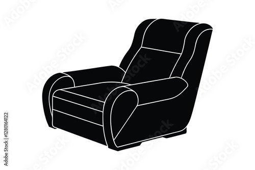 Silhouette of a recliner chair vector art illustration1.eps