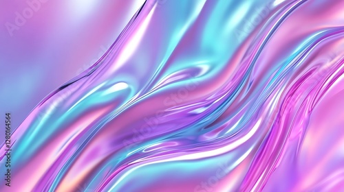 Wallpaper Mural Abstract image featuring vibrant swirls of iridescent pink, purple, and blue hues. The fluid, flowing design creates a sense of movement and energy. The colors are highly saturated, and the texture Torontodigital.ca