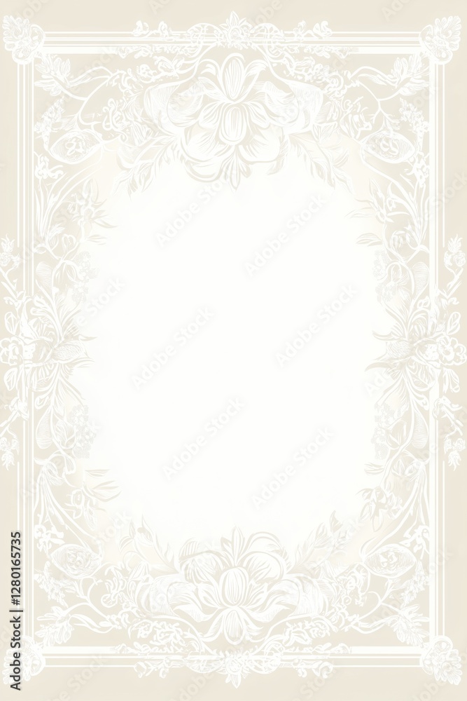 Fototapeta premium Decorative lace border background poster template