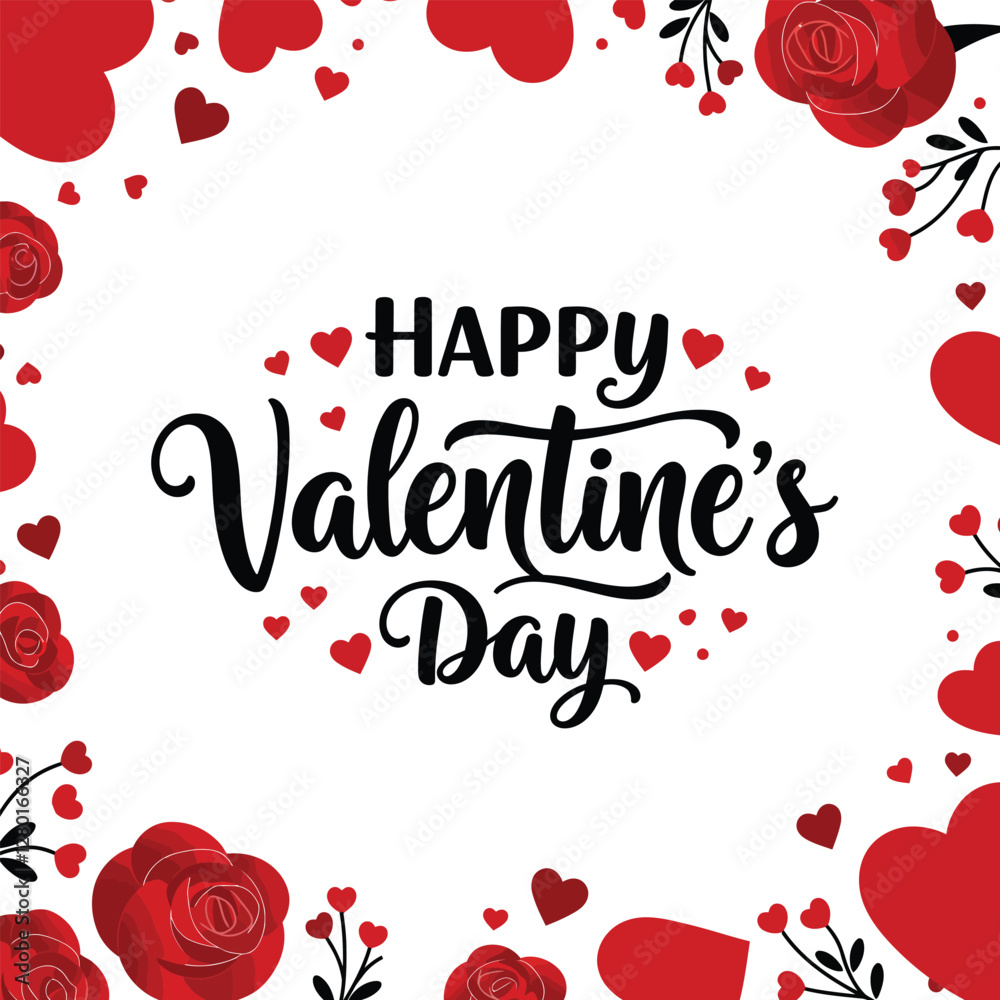 Happy valentine's day typography, Valentines day background with heart pattern. Happy valentines day. Happy valentine's day typography, Valentines day background with heart pattern. Happy valentines day.