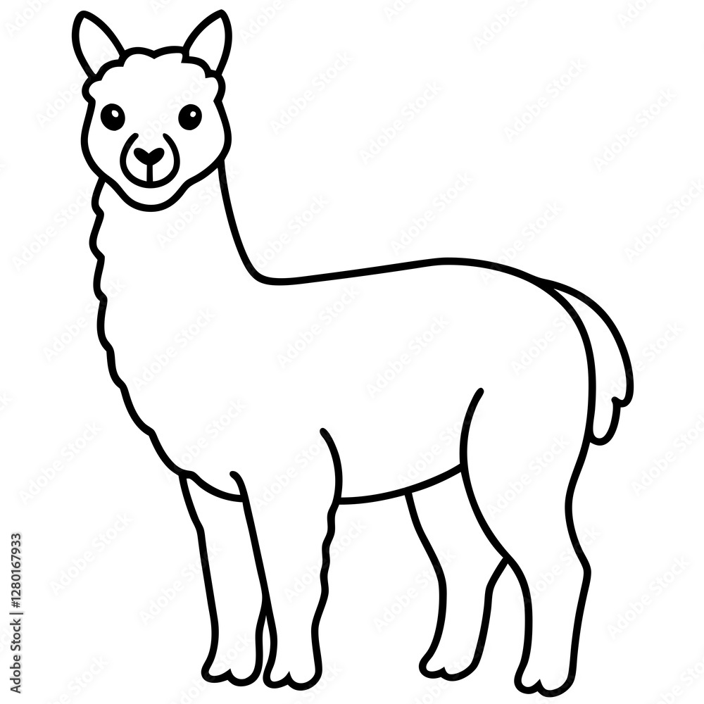 Minimalist Alpaca Vector Minimalist Alpaca Vector