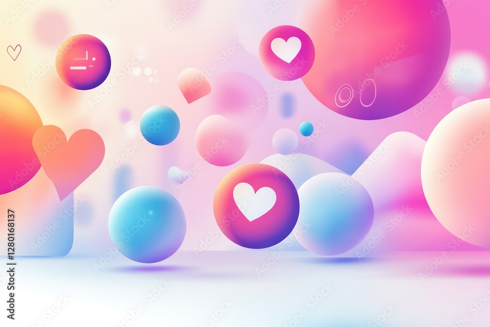 Abstract vector design, creative business and social media icons, smooth minimalistic UI elements, floating in soft gradient background, high-resolution Abstract vector design, creative business and social media icons, smooth minimalistic UI elements, floating in soft gradient background, high-resolution