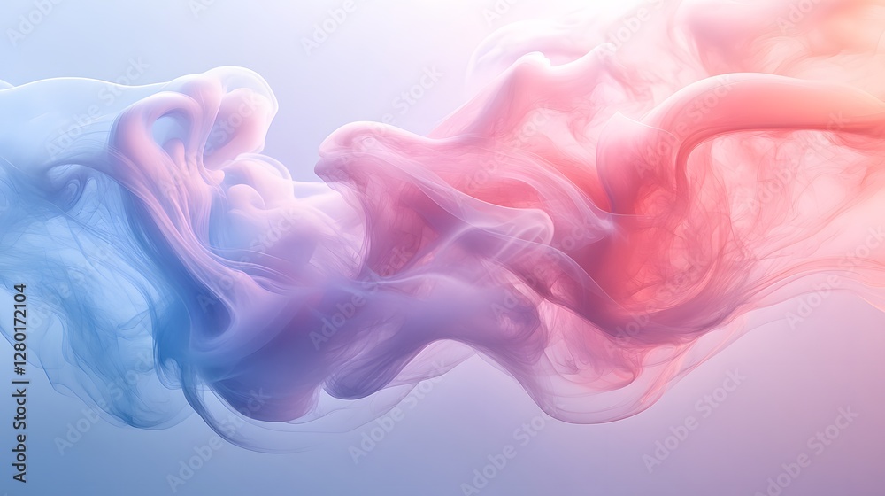 Obraz premium Abstract pastel smoke rings with delicate swirl patterns and soft colors on a dark background