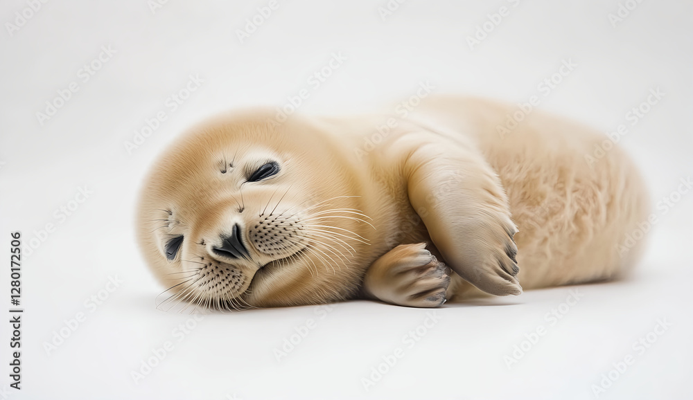 Obraz premium Adorable Baby Seal Pup Sleeping