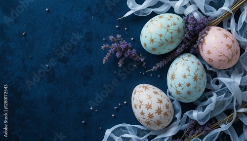 Ocean inspired Easter eggs with marbled and wave like designs
