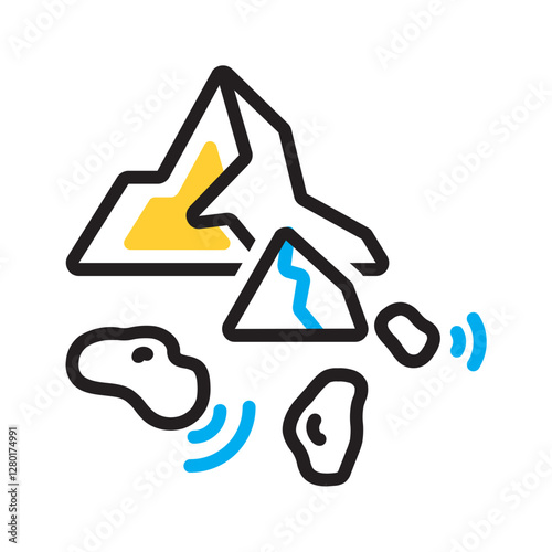  Vector multi color icon for Ice breaking