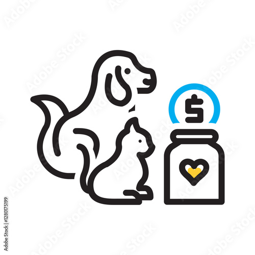  Vector multi color icon for Wildlife donation