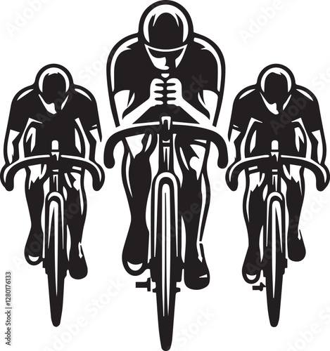 Cycle racing icon design. Black and white vector.