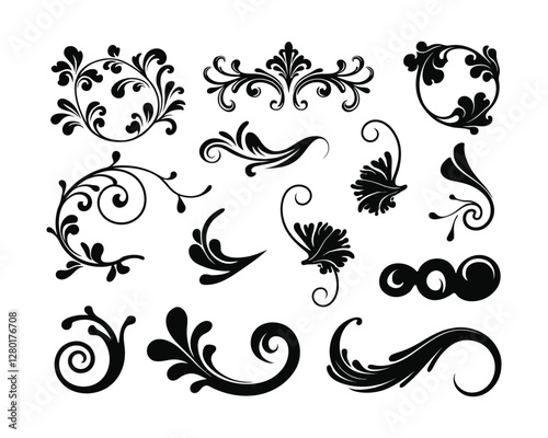 Spiral Swirl Silhouette Vector Template