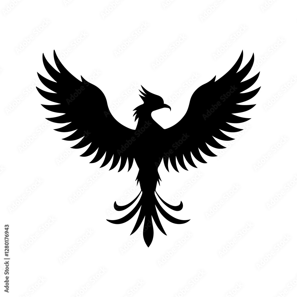 Phoenix silhouette png style vector Phoenix silhouette png style vector