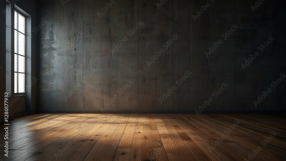 Spacious Empty Room with Wooden Floor Minimalist Design Natural Light and Serene Atmosphere Spacious Empty Room with Wooden Floor Minimalist Design Natural Light and Serene Atmosphere