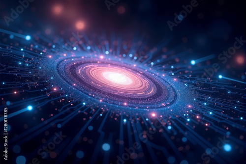 A dynamic AI data stream background with glowing particles, abstract patterns, and futuristic flowing digital elements...