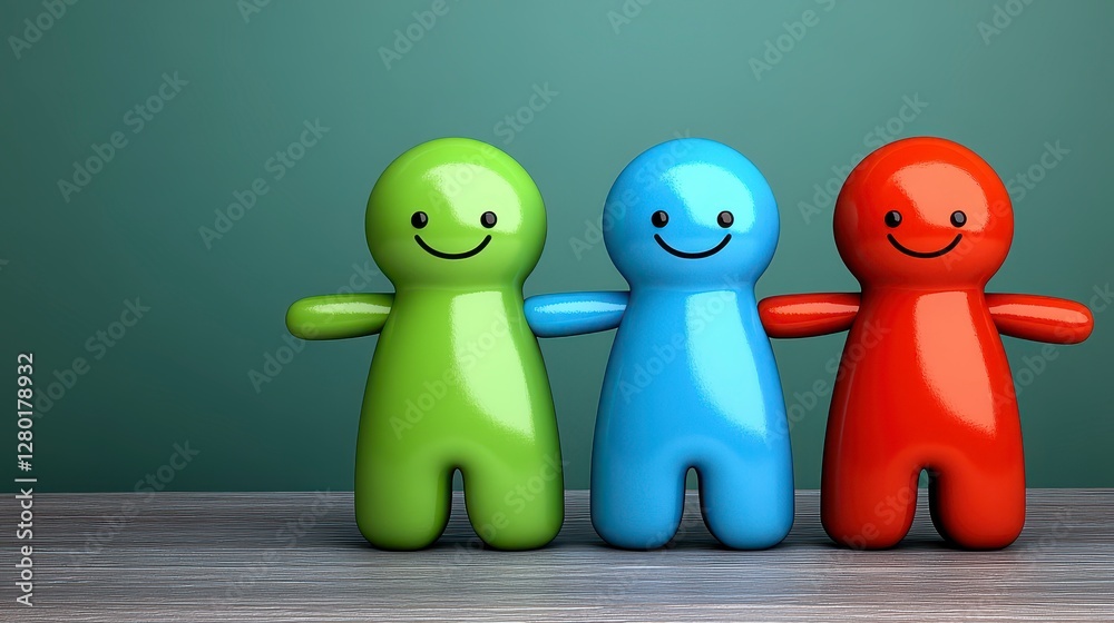 Friendly Colorful Figures Linked Together Friendly Colorful Figures Linked Together