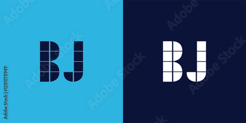 BJ logo design with tile shape. Minimalist and modern vector illustration design suitable for business or brand