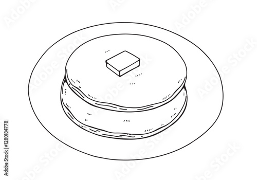 シンプルなパンケーキの線画