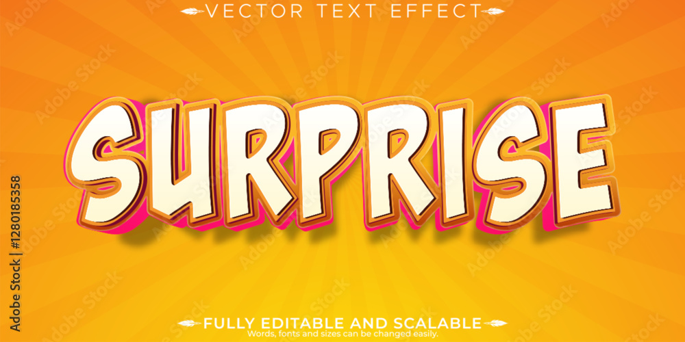 Surprise editable text effect, editable comic and cartoon text style Surprise editable text effect, editable comic and cartoon text style
