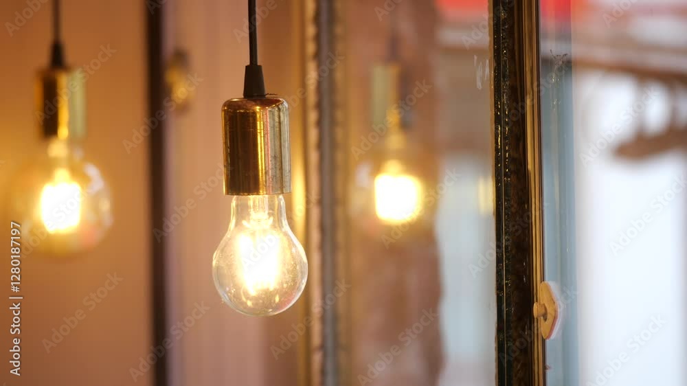 Bright lights create a warm ambiance in a cozy space