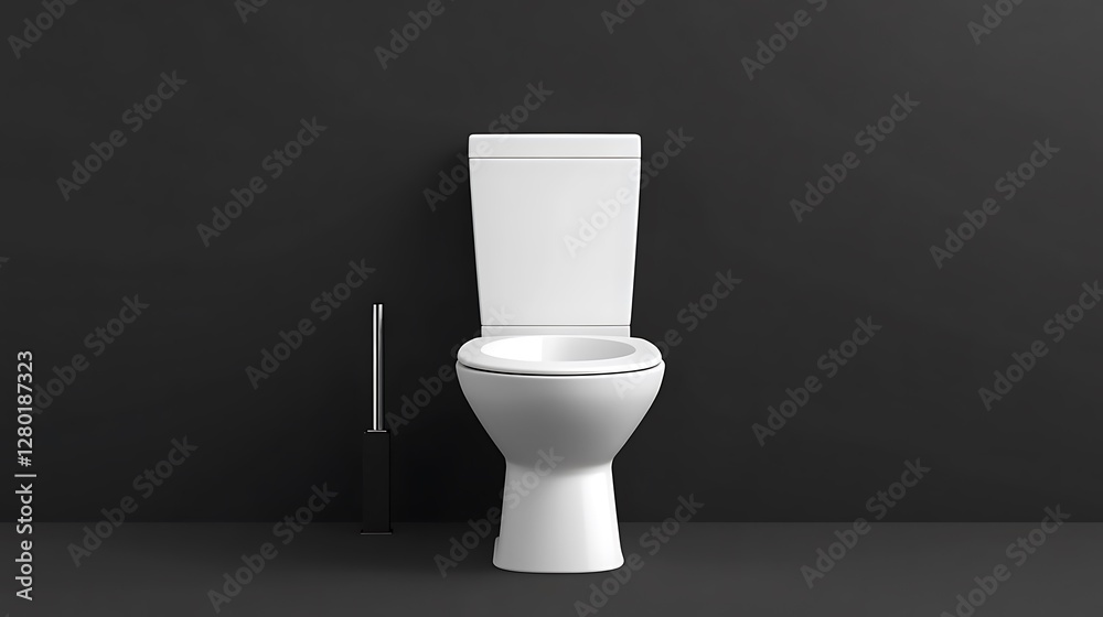 Modern Toilet Design: 3D Render Against a Dark Background AI Generated Modern Toilet Design: 3D Render Against a Dark Background AI Generated
