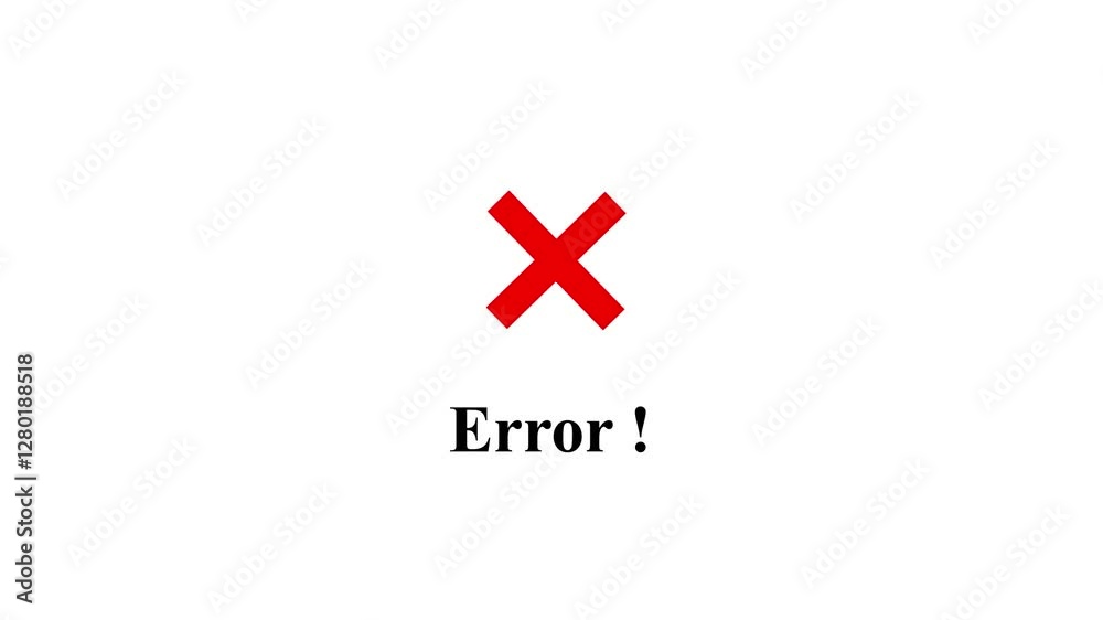 error sign icon animation on black background. Warning, stop no entry sign concept error sign icon animation on black background. Warning, stop no entry sign concept