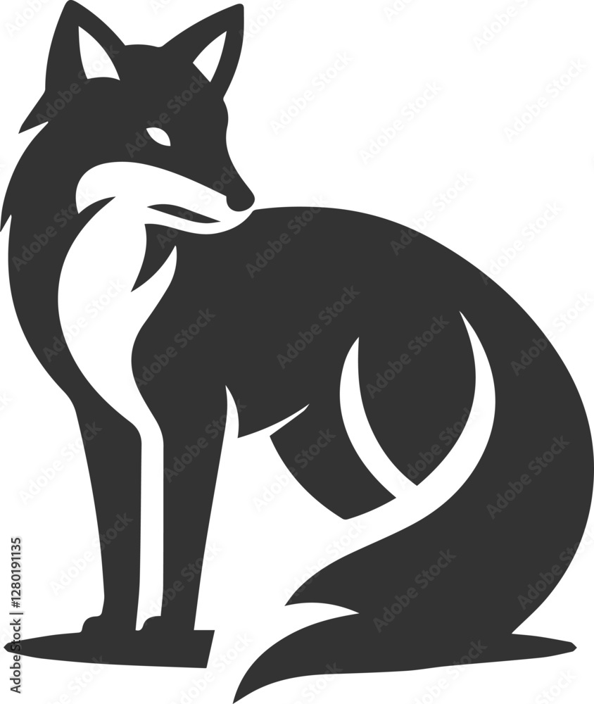Obraz premium A fox standing protectively over something vector