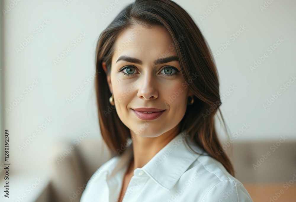Photorealistic portrait of a woman with thick brows Photorealistic portrait of a woman with thick brows
