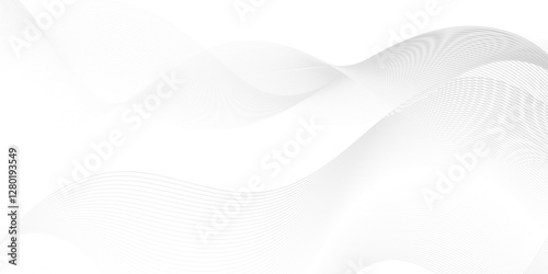 Abstract dynamic creative smooth beautiful space digital composite sound and wave bland line. frequency flow business stripe gradient white vector technology template background.