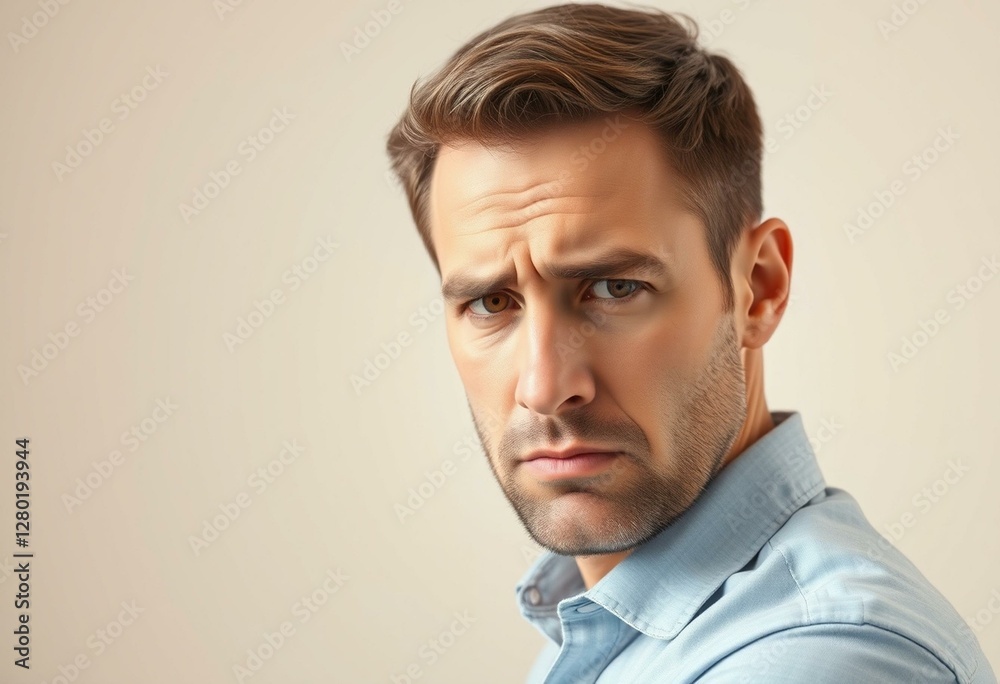 Portrait of a frustrated-looking male Portrait of a frustrated-looking male