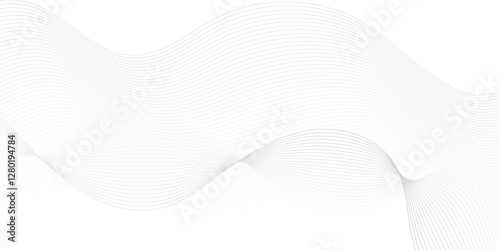 Abstract dynamic creative space digital composite sound and wave bland line. frequency flow business stripe gradient white vector technology template background.