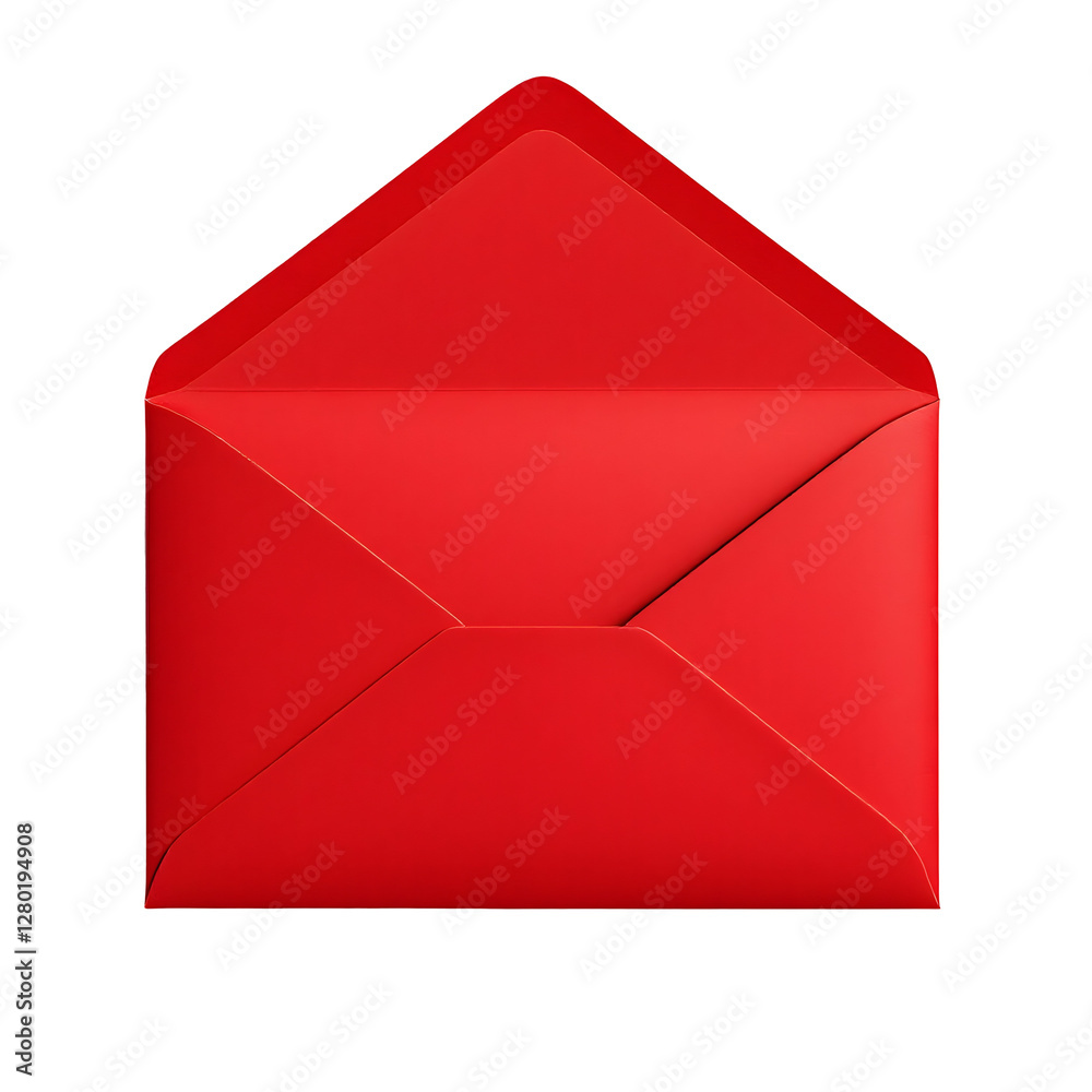 Red open envelope isolated on transparent background Red open envelope isolated on transparent background