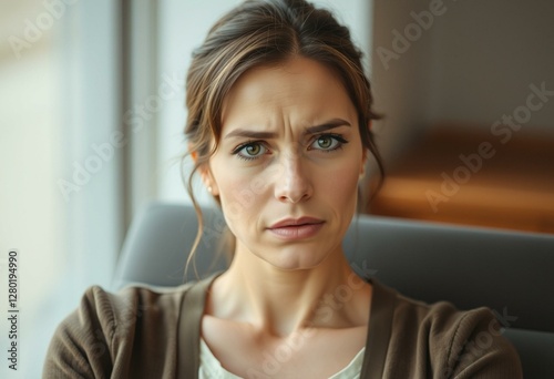 Photorealistic portrait of a female person feeling irritated Free Download Photorealistic portrait of a female person feeling irritated - GFXLoad