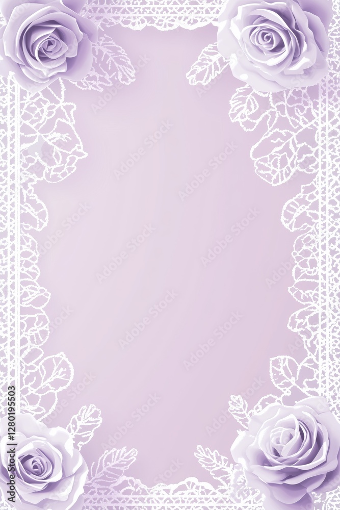 Naklejka premium Decorative lace border background poster template