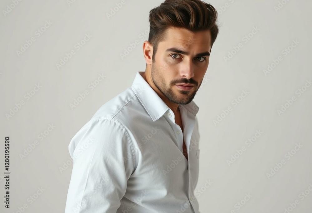 Portrait of a male with thick brows Portrait of a male with thick brows