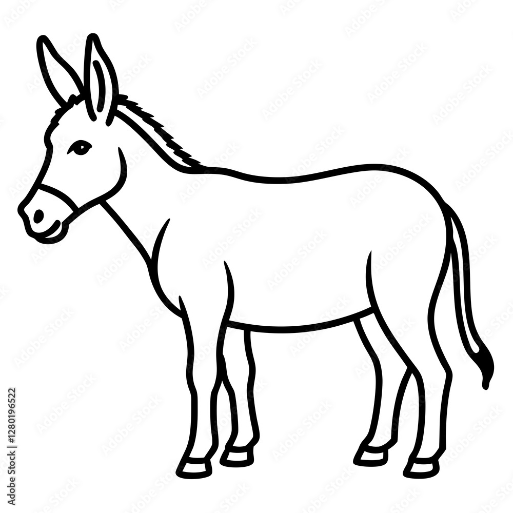 Minimalist Donkey Line Art Minimalist Donkey Line Art