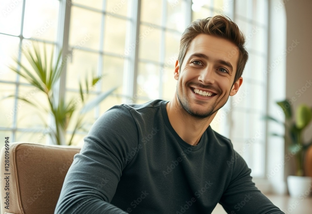 Portrait of a 30-year-old male model feeling excited and energetic Portrait of a 30-year-old male model feeling excited and energetic