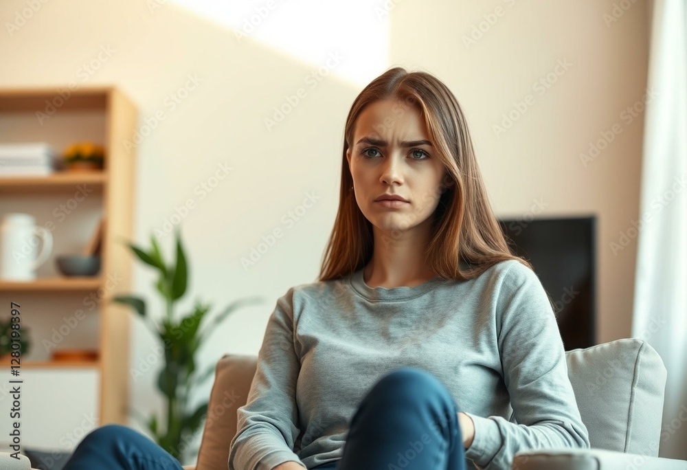 Obraz premium Portrait of a young woman feeling irritated