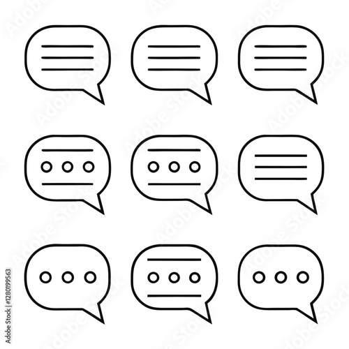 Outline Chat Bubble and Communication Icons