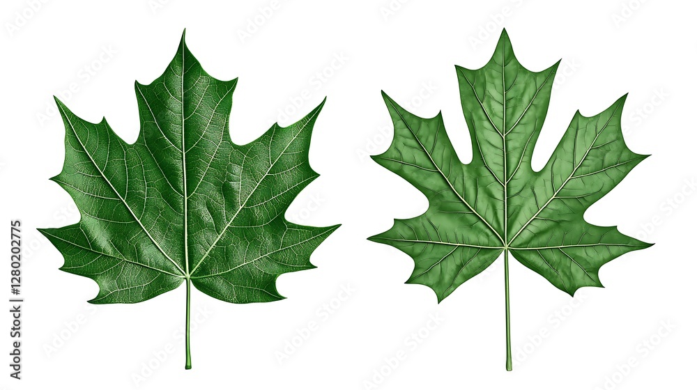 Vibrant Green Maple Leaves: Close-up Studio Shot AI Generated Vibrant Green Maple Leaves: Close-up Studio Shot AI Generated
