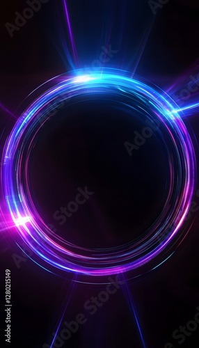 Blue and Purple Ring of Light in Dark Space