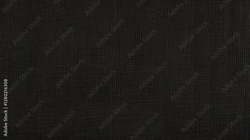 Fototapeta premium Black Hessian Fabric: Rustic Textile Texture Background